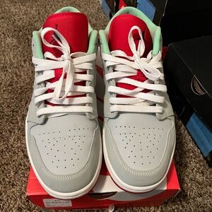 Nike Air Jordan 1 Retro Low “Hare Jordan” Red and Gray Sneakers